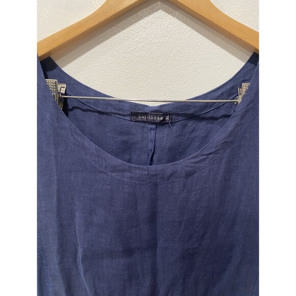 Cut Loose XL Linen blend Dress LAGENLOOK Dress with pockets - Picture 6 of 7